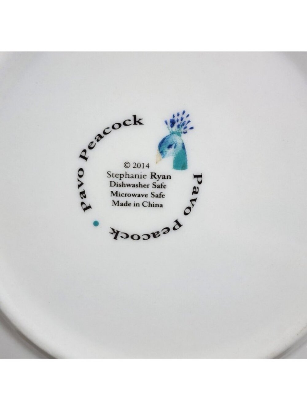 Stephanie Ryan Pavo Peacock Salad Plate 8" Ceramic Dinnerware 2014 - Picture 6 of 9